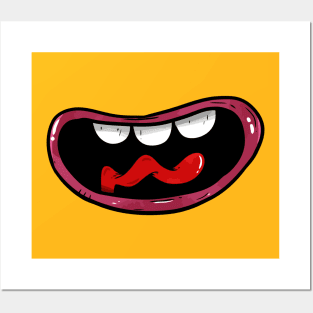 Smile funny face mask cartoon with bulk teeth Posters and Art